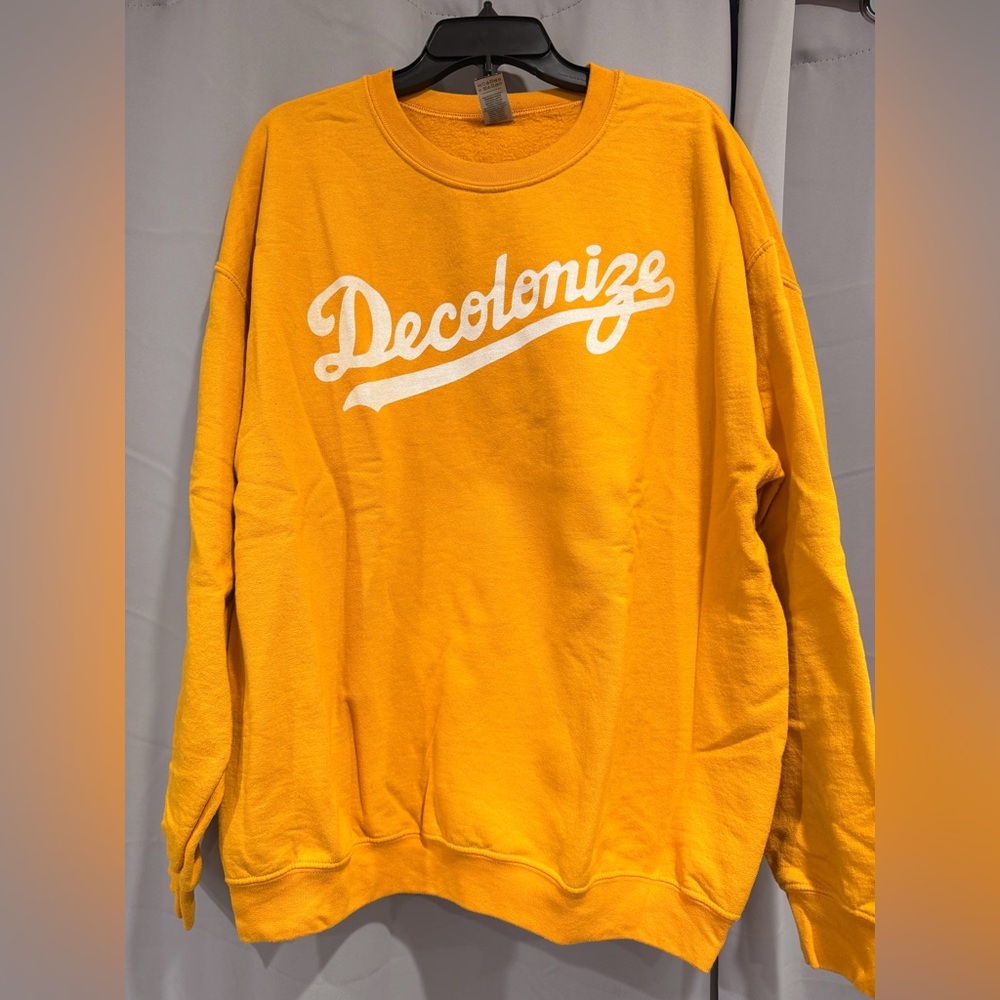 Gold Yellow XL “Decolonize” Men's Sweater